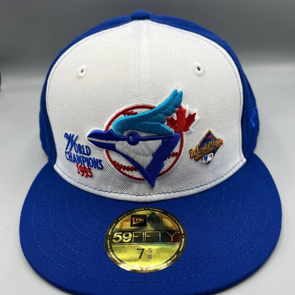 Toronto Blue Jays Hat Men 7‎ 5/8 Blue White 59Fifty New Era Fitted Cap